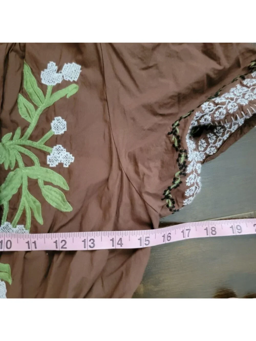 Anthropologie The Somerset Maxi Dress Embroidered Cottagecore Peasant Womens M - Picture 4 of 8